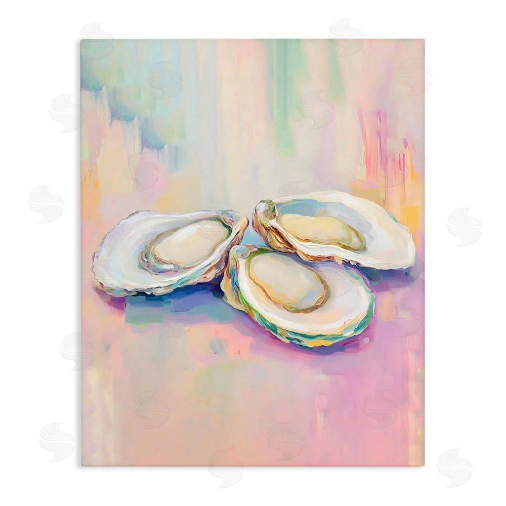 The Prints Vibe Pastel Oysters Harmony Stretched Canvas Wall Art