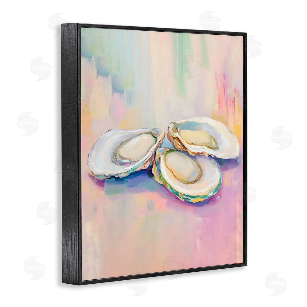 The Prints Vibe Pastel Oysters Harmony Black Framed Giclee Wall Art