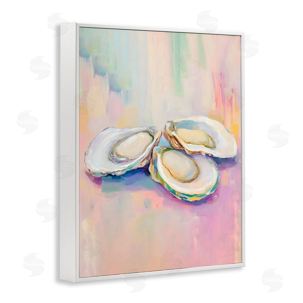 The Prints Vibe Pastel Oysters Harmony White Framed Giclee Wall Art