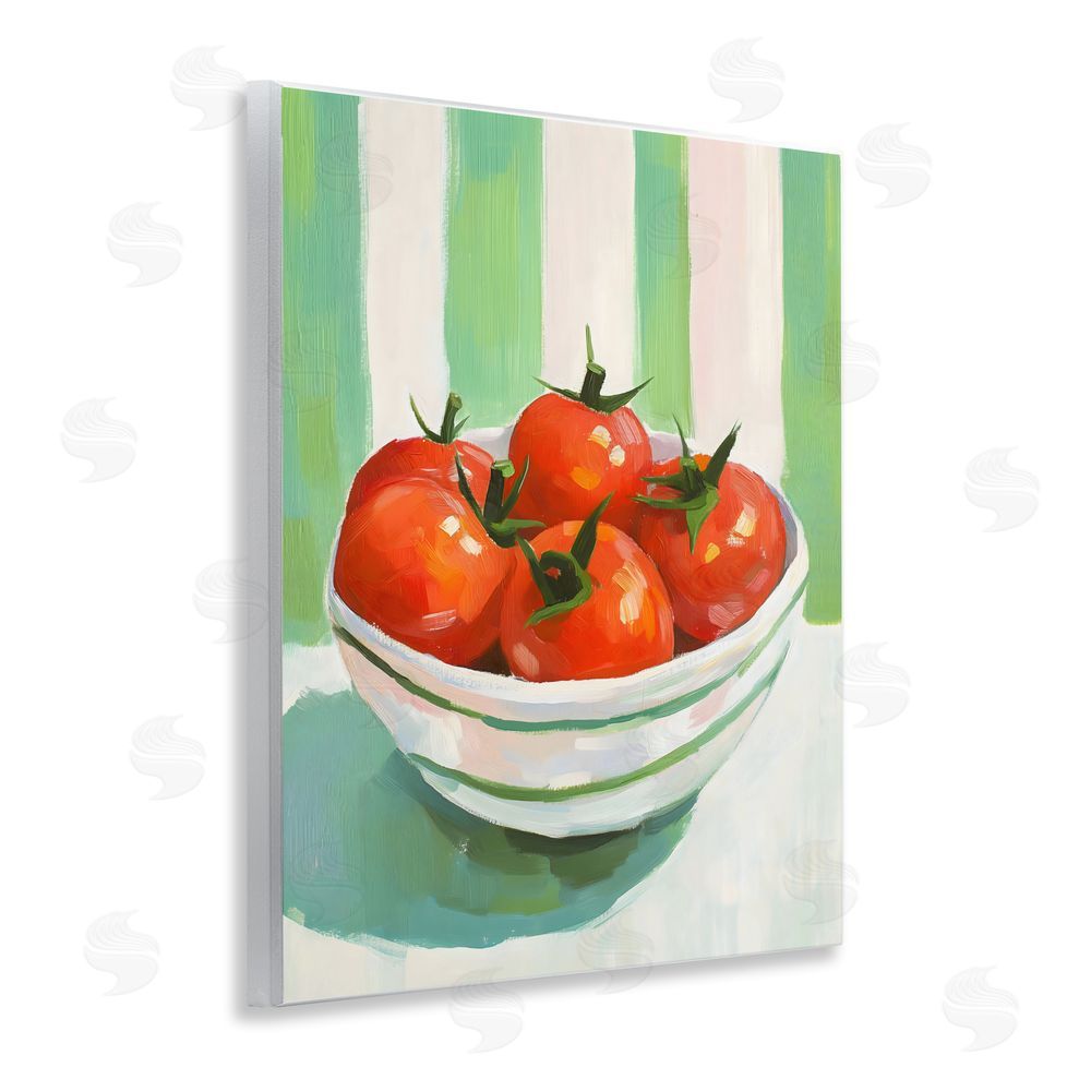 The Prints Vibe Bowl of Fresh Tomatoes Wall Plaque Art Print with White Foil Wrap