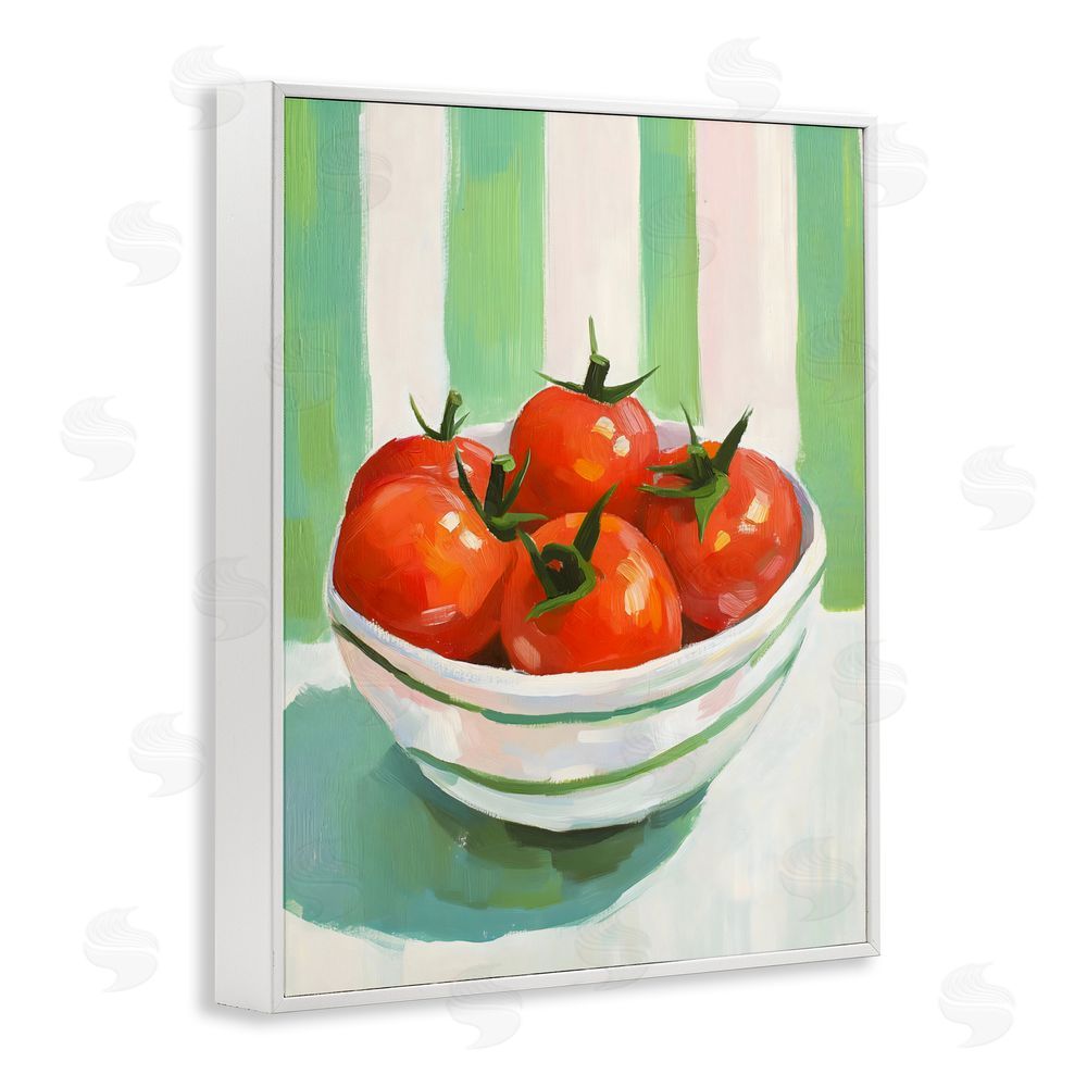 The Prints Vibe Bowl of Fresh Tomatoes White Framed Giclee Wall Art Print