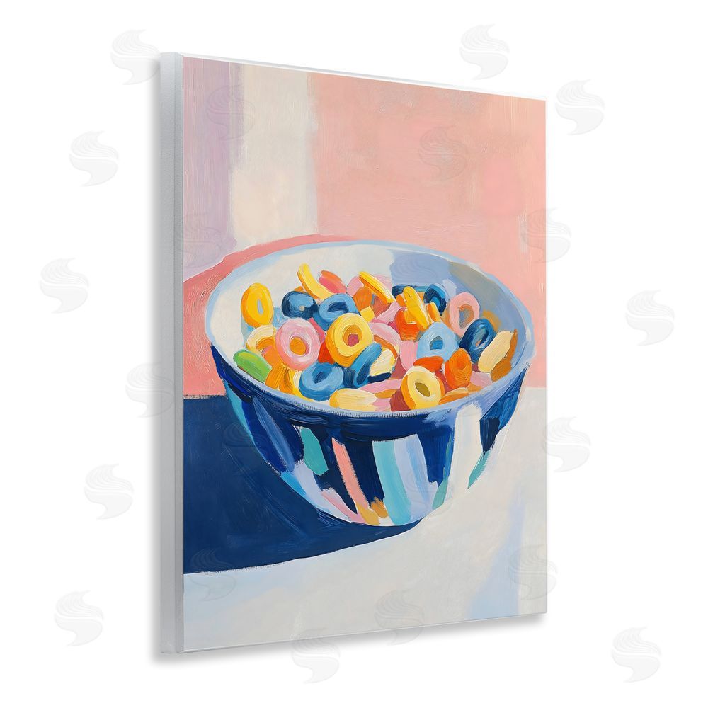 The Prints Vibe Colorful Cereal Bowl Wall Plaque with Fixed Lithograph Print