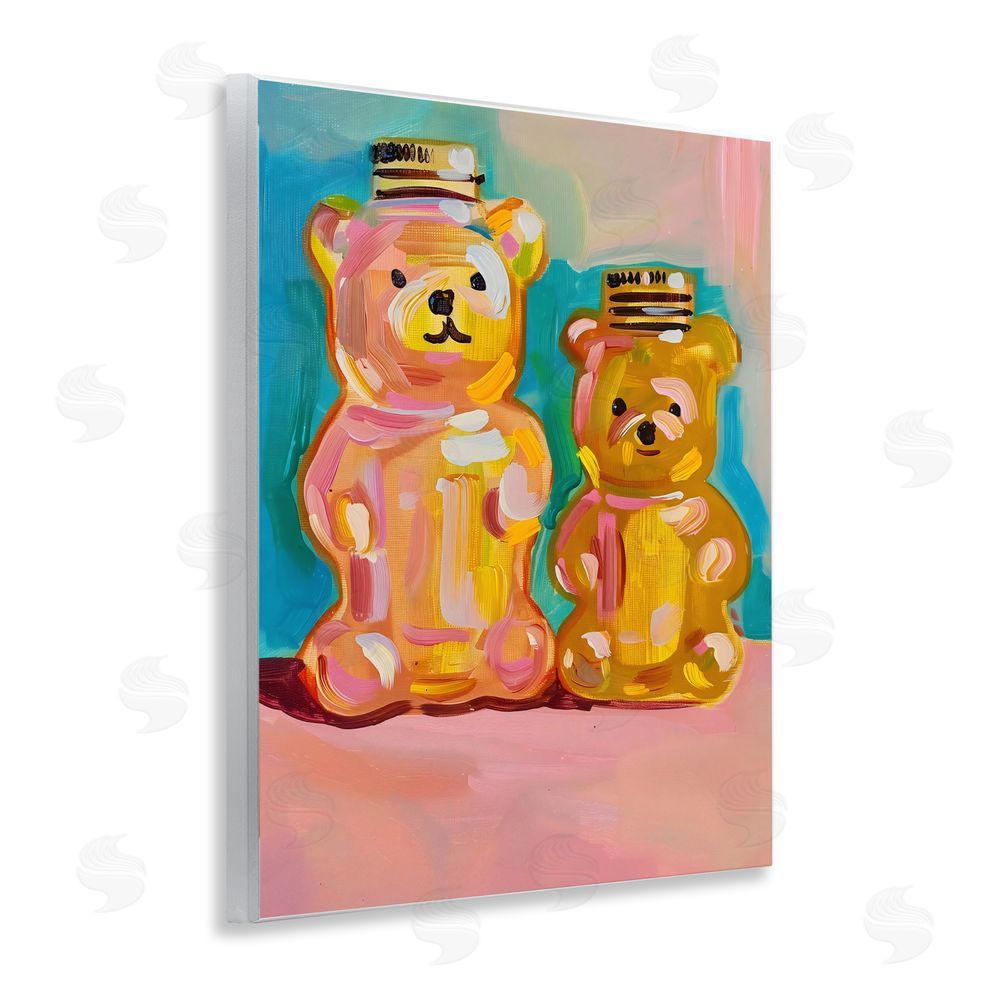 The Prints Vibe Joyful Honey Bears Duo Wall Plaque Home Decor Art Print