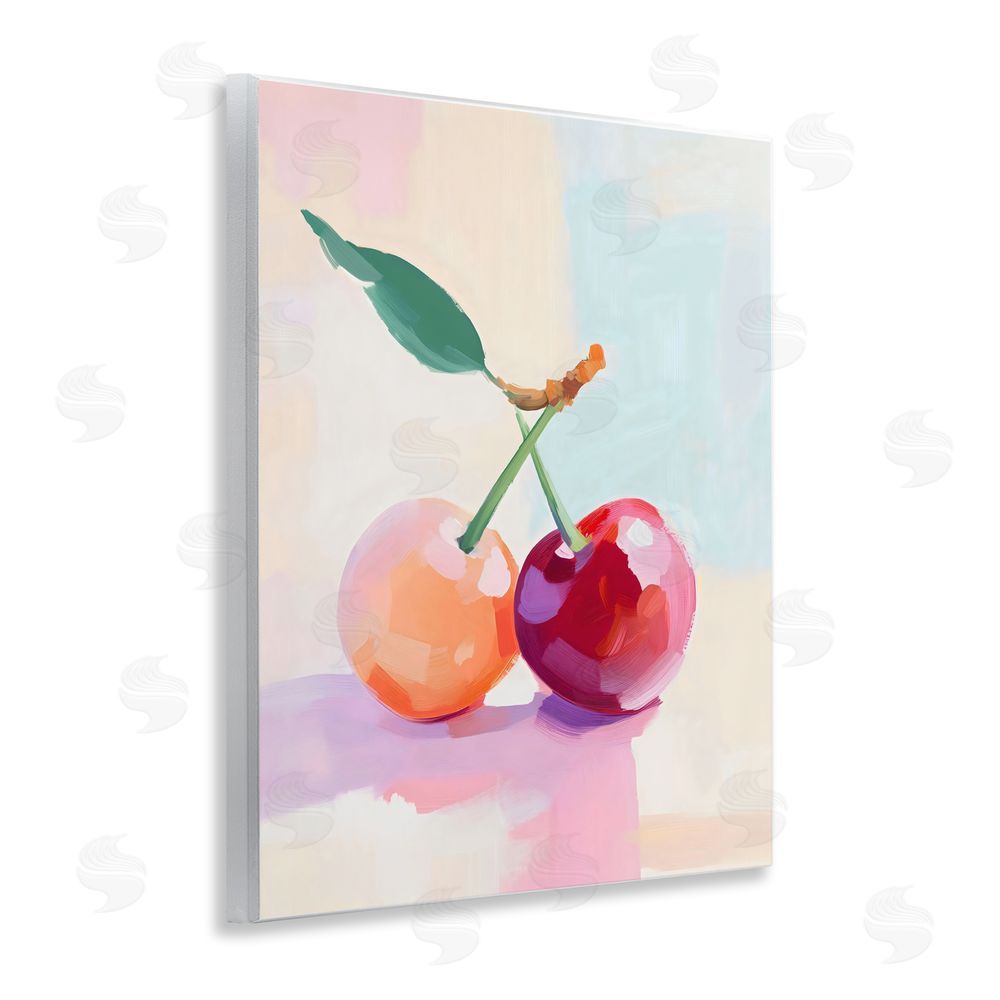 The Prints Vibe Pastel Cherries Pair Wall Plaque Home Decor Art Print