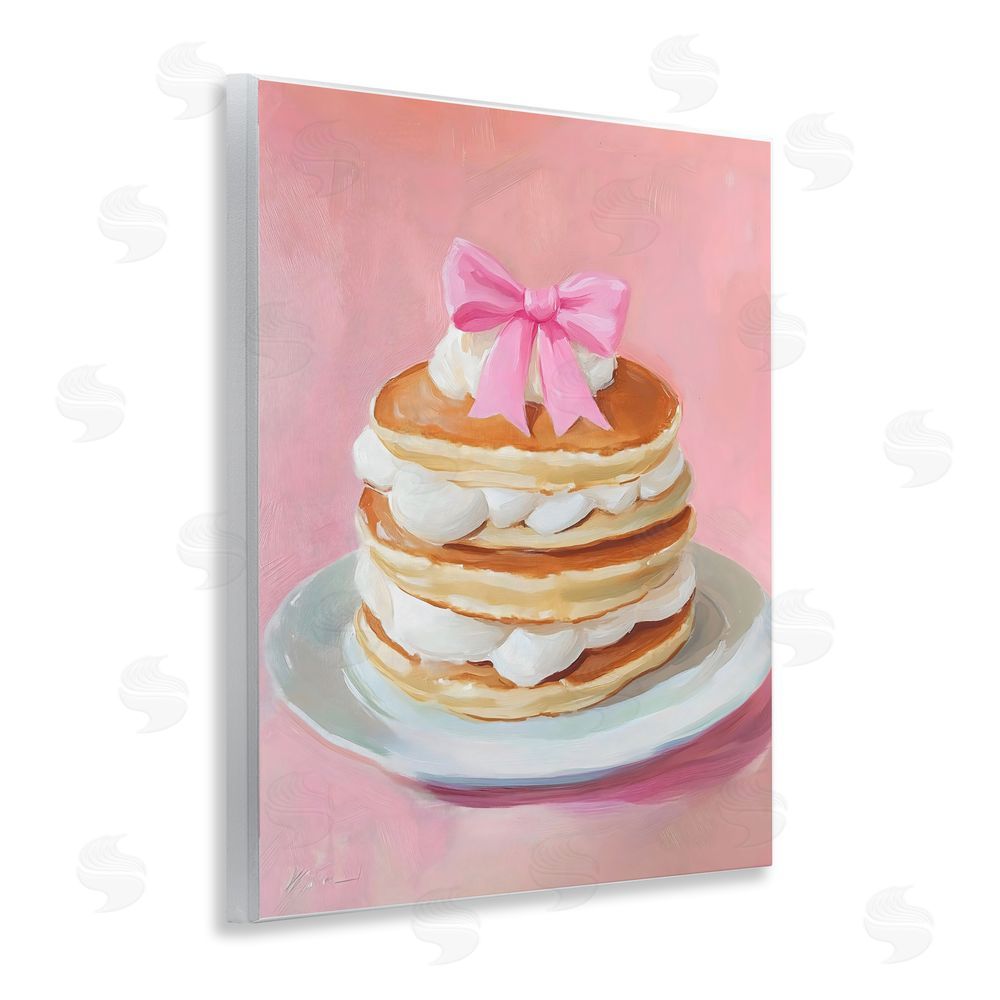 The Prints Vibe Coquette Pancakes with Whipped Cream Wall Plaque with Fixed Lithograph Print