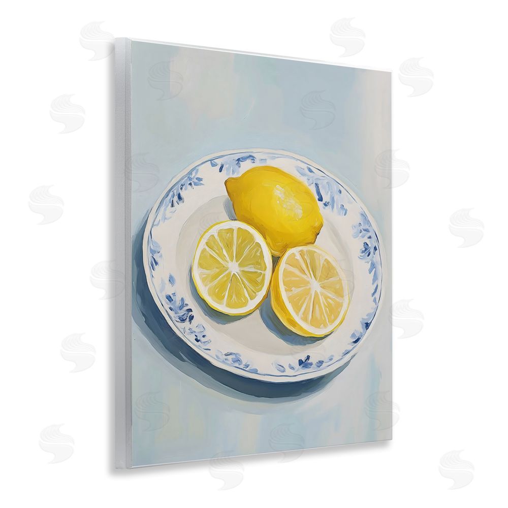 The Prints Vibe Plate of Juicy Lemons Wall Plaque Home Decor Art Print