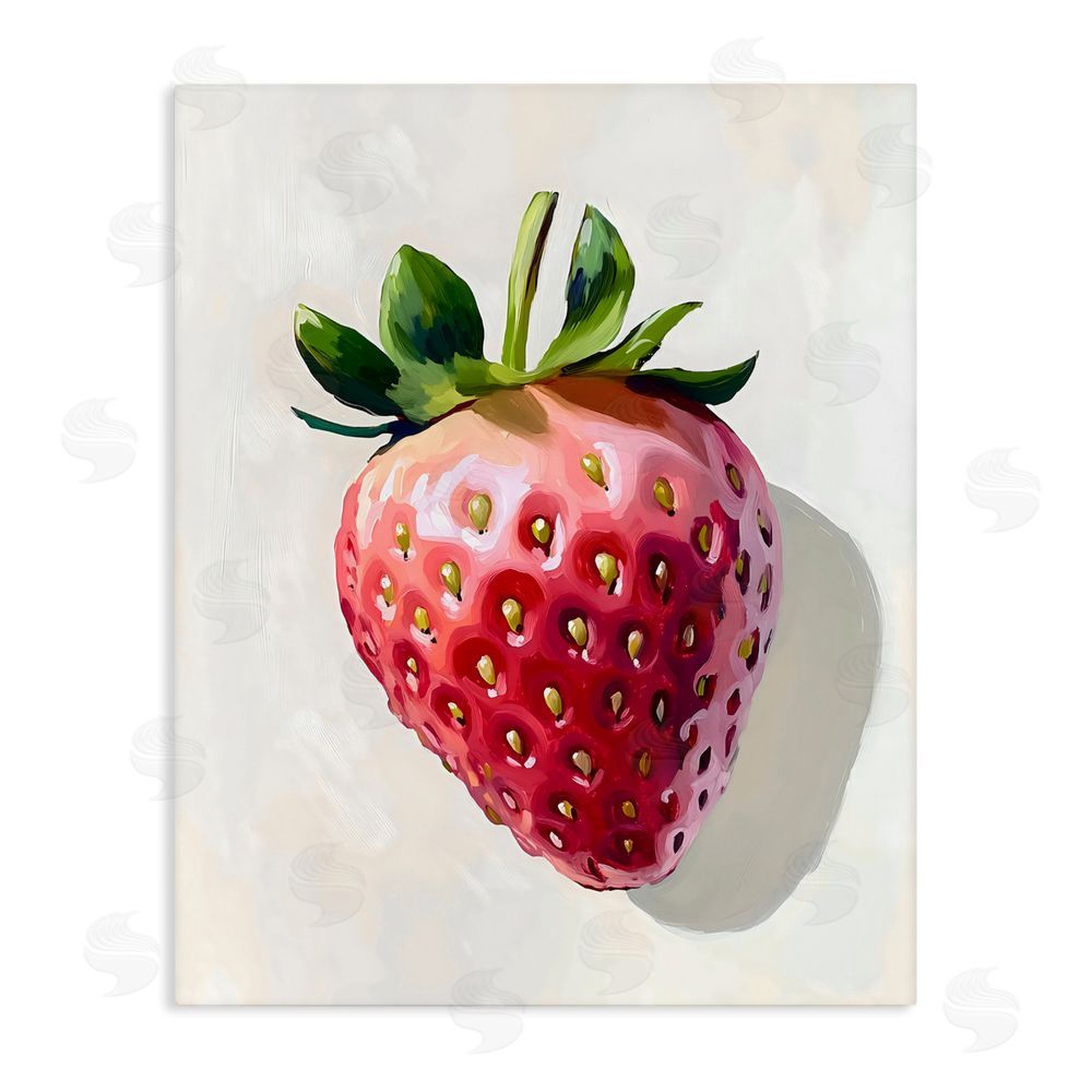 The Prints Vibe Juicy Shine Strawberry Stretched Canvas Wall Art
