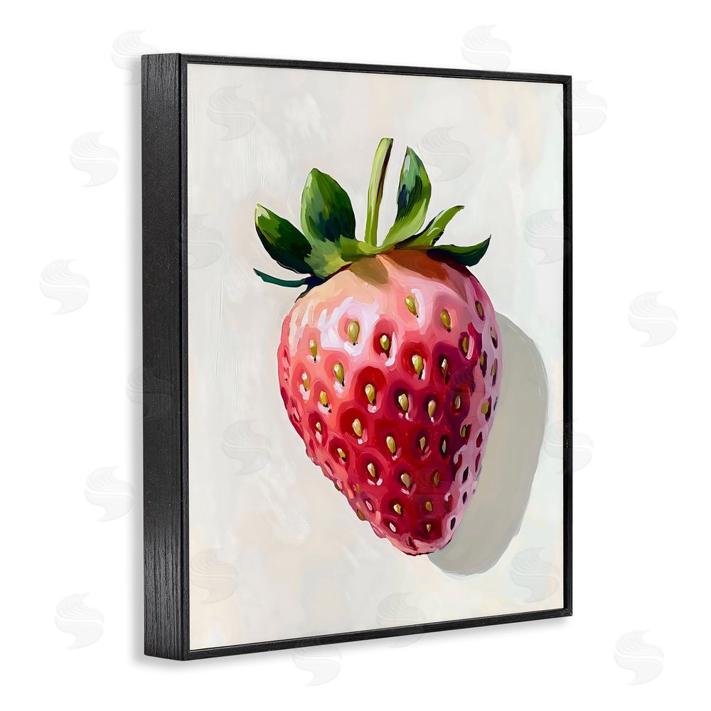 The Prints Vibe Juicy Shine Strawberry Black Framed Giclee Wall Art