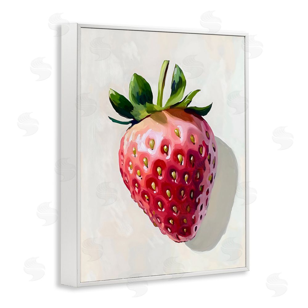 The Prints Vibe Juicy Shine Strawberry White Framed Giclee Wall Art