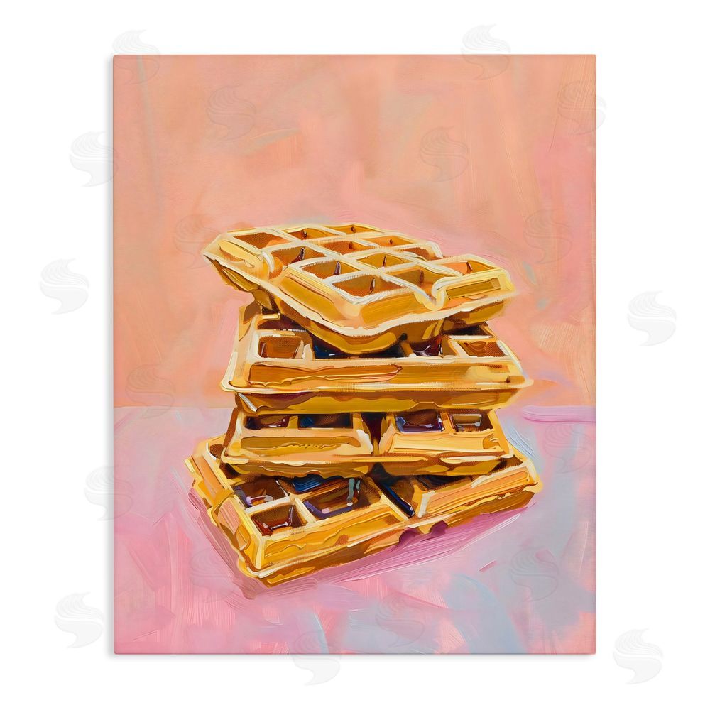 The Prints Vibe Stack of Fluffy Waffles Stretched Canvas Wall Art Print