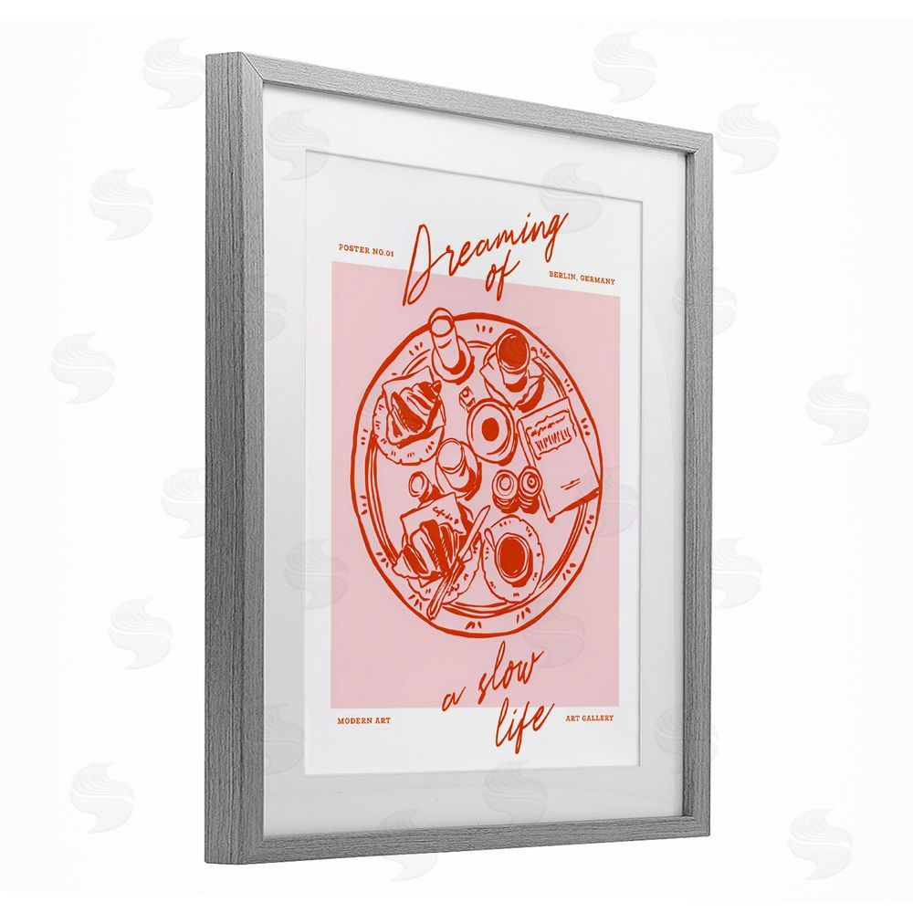 The Prints Vibe Dreaming Of A Slow Life Gray Framed Print Under Glass Wall Art