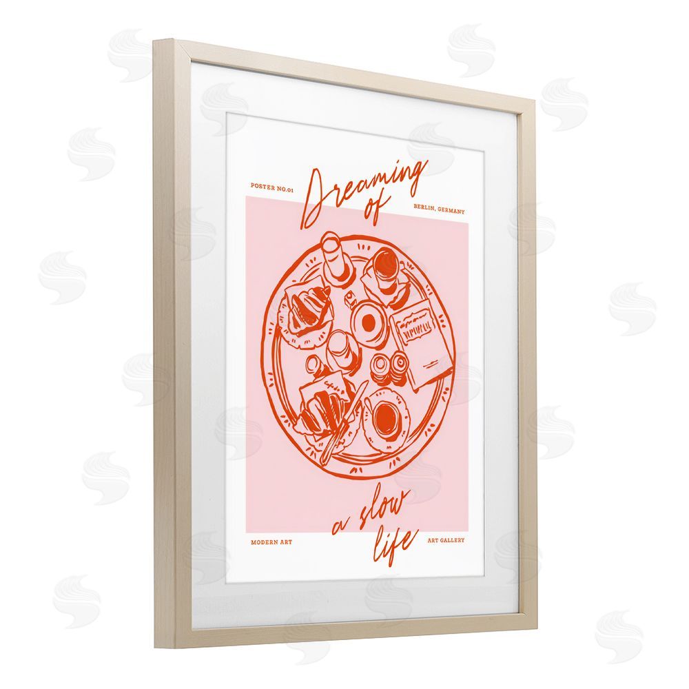 The Prints Vibe Dreaming Of A Slow Life Brown Framed Print Under Glass Wall Art