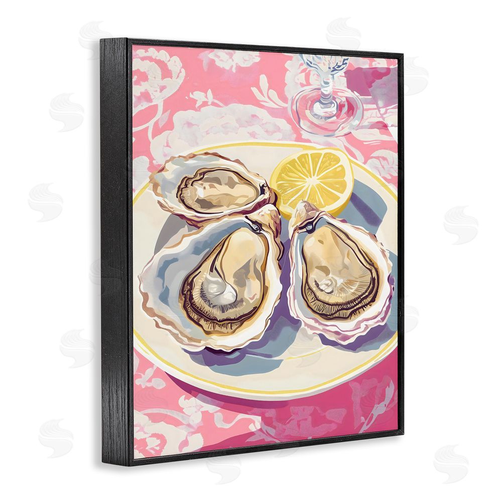 The Prints Vibe Plated Oysters & Lemons Black Framed Giclee Wall Art
