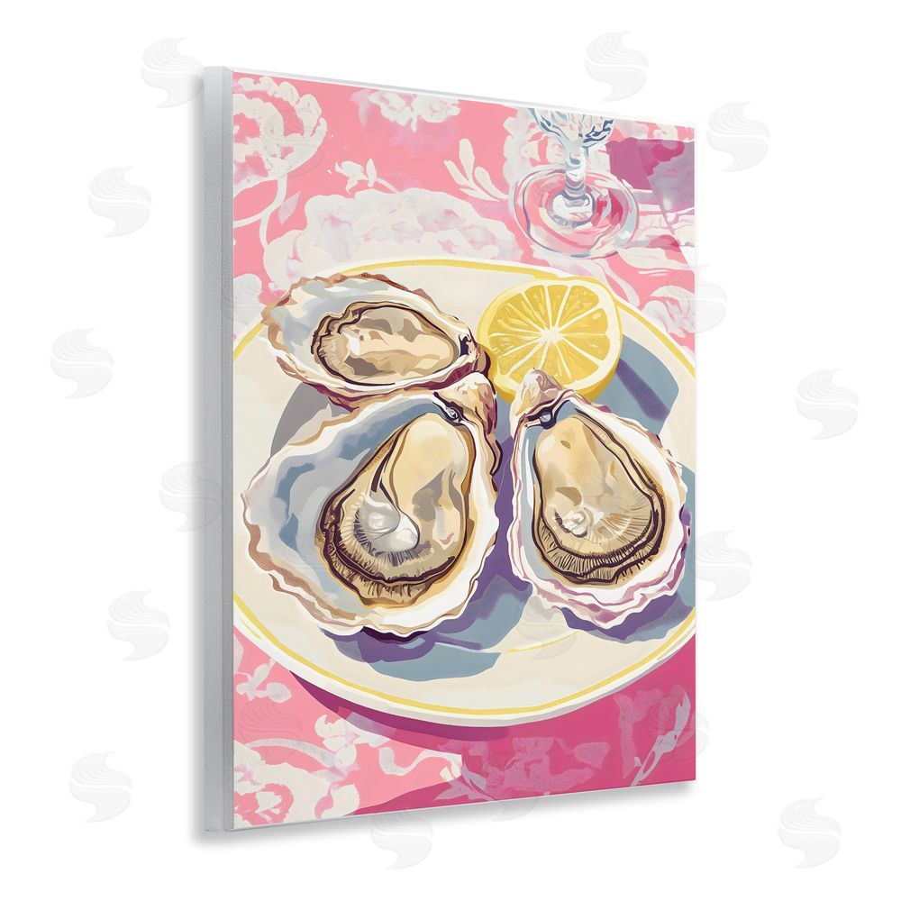 The Prints Vibe Plated Oysters & Lemons Wall Plaque Home Decor Art Print