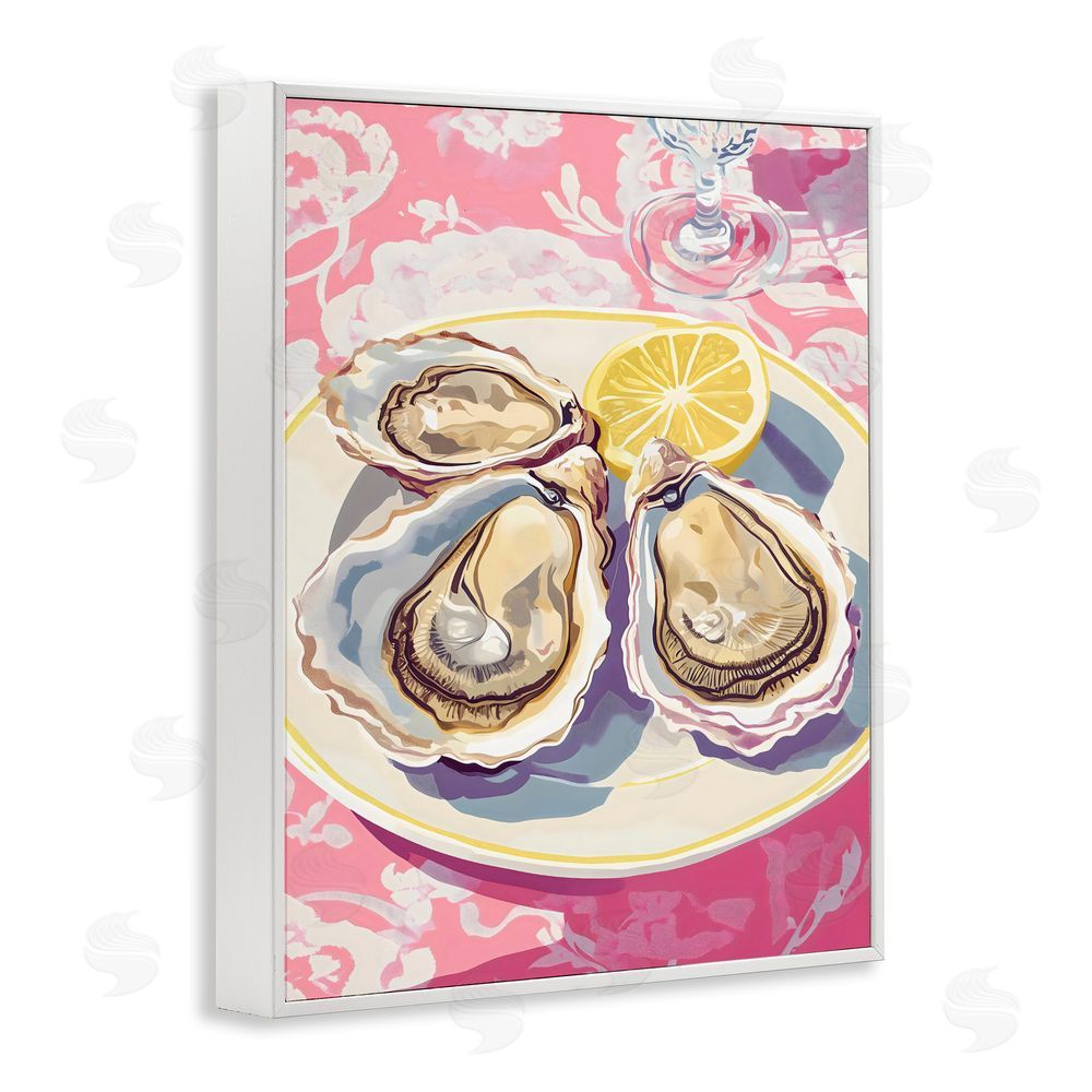 The Prints Vibe Plated Oysters & Lemons White Framed Giclee Wall Art