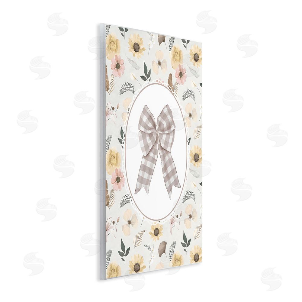 Ink Drop Loft Sunnyside Bow in Gingham Wall Plaque Printed Art
