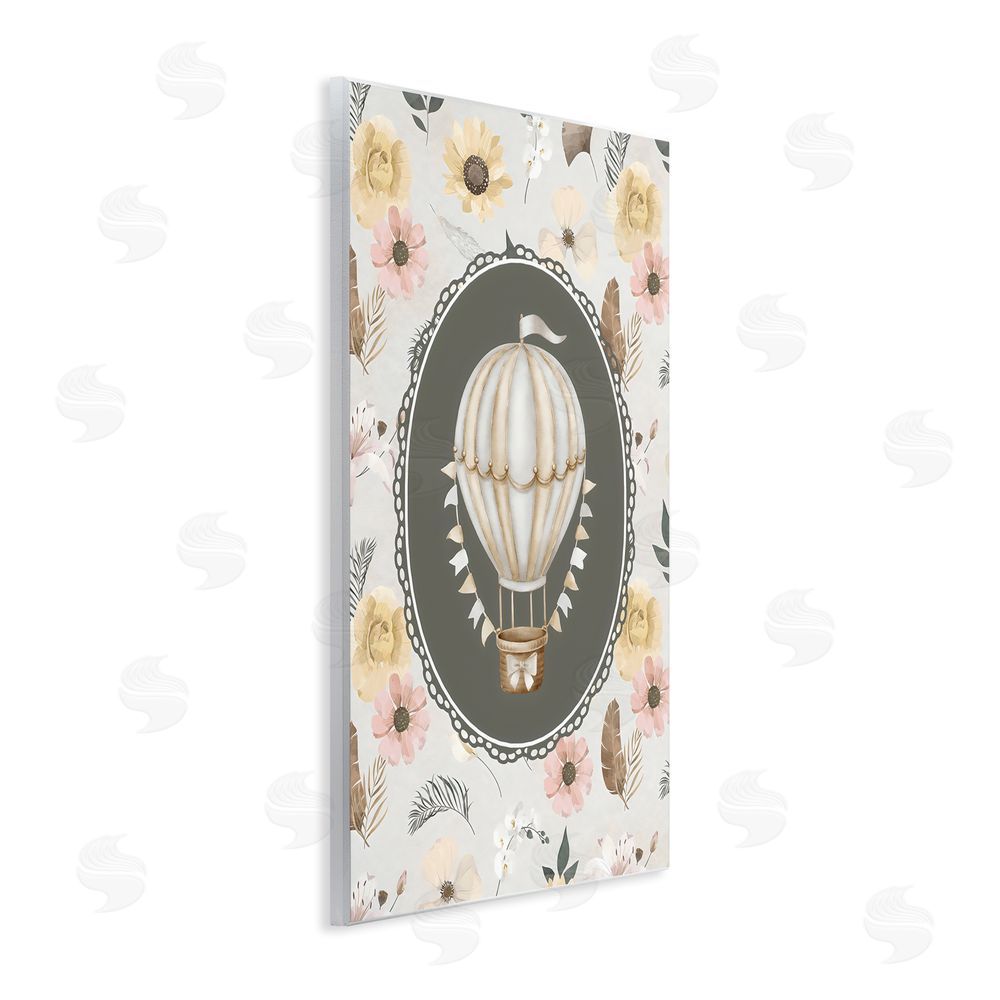 Ink Drop Loft Sunnyside Balloon over Florals Wall Plaque Printed Art