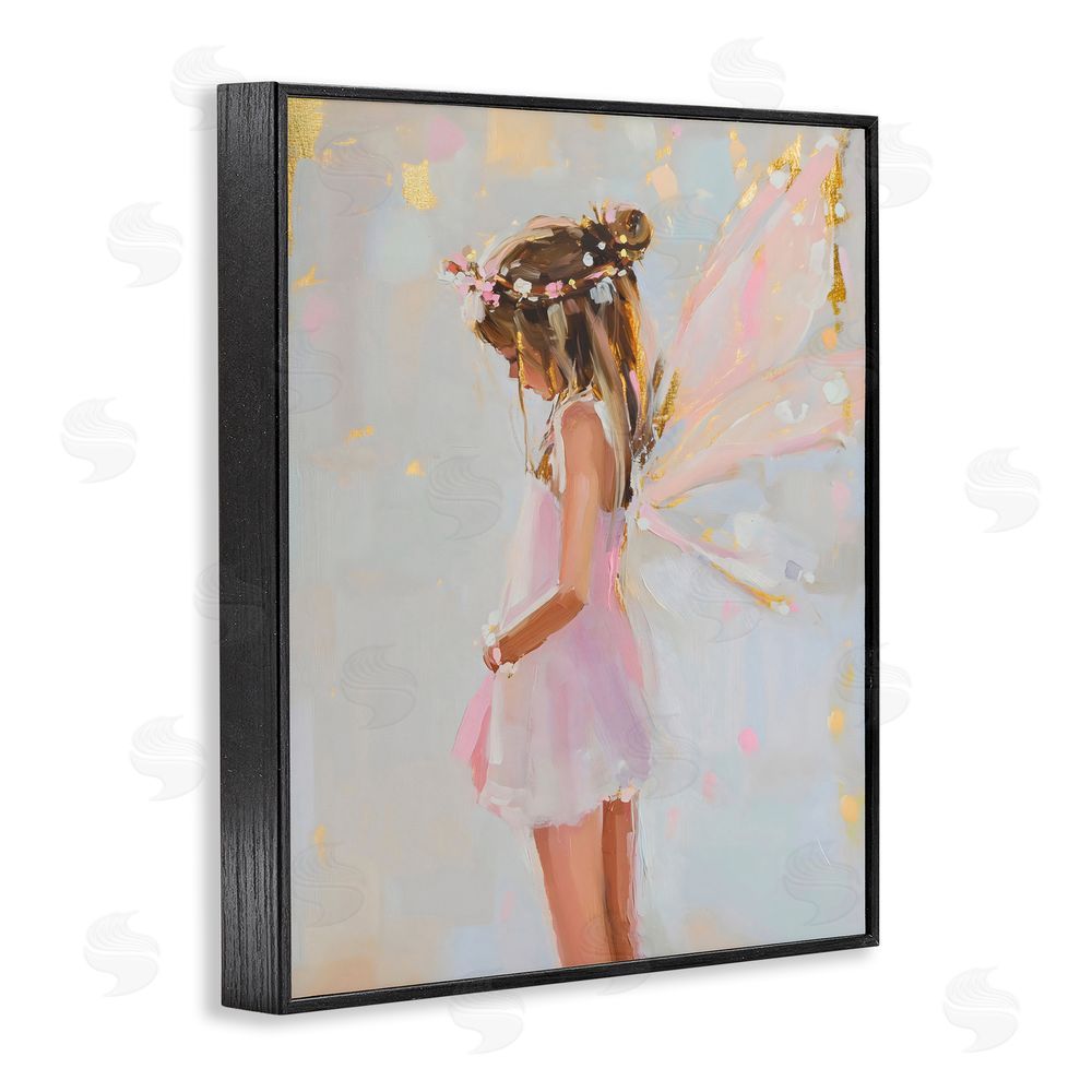 The Prints Vibe Youthful Fairy Girl Black Framed Giclee Wall Art Print