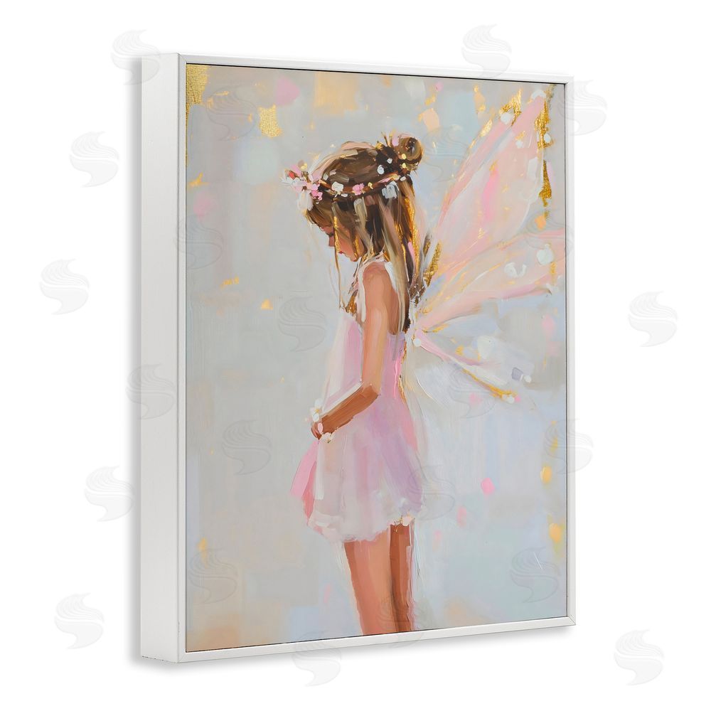 The Prints Vibe Youthful Fairy Girl White Framed Giclee Wall Art Print