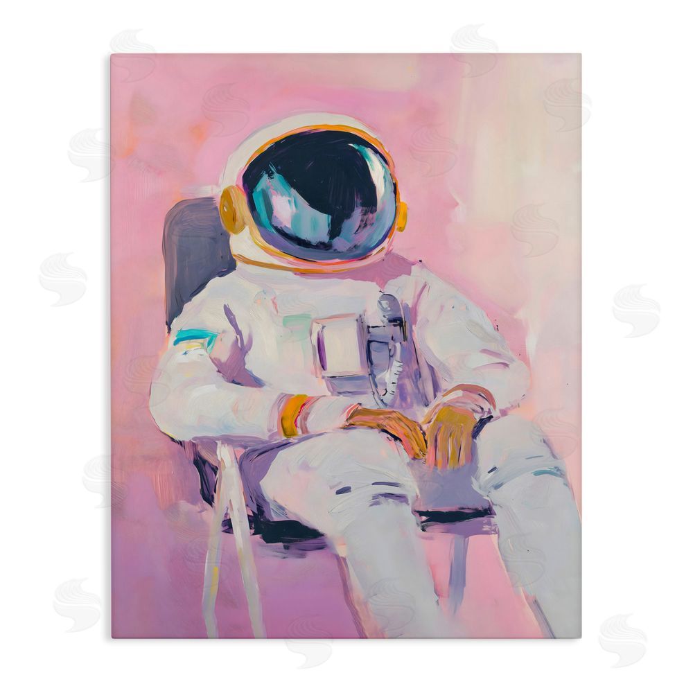 The Prints Vibe Resting Astronaut on Chair Stretched Canvas Wall Art