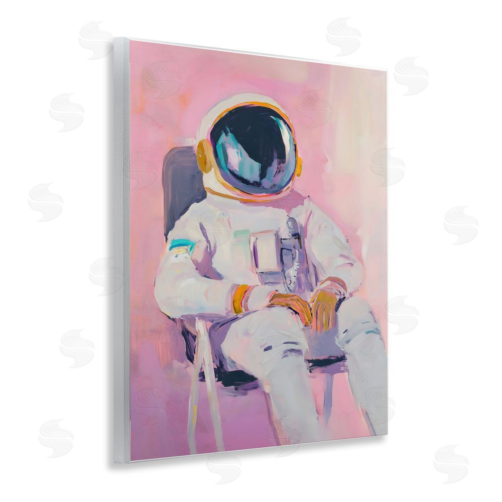 The Prints Vibe Resting Astronaut on Chair Wall Plaque Home Decor Art Print