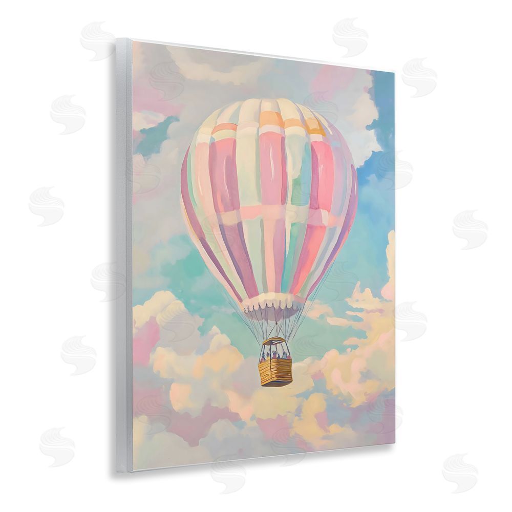 The Prints Vibe Pastel Hot Air Balloon Wall Plaque Home Decor Art Print