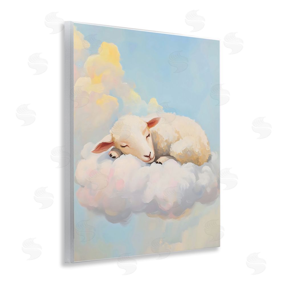 The Prints Vibe Sleeping Sheep on a Cloud Wall Plaque Printed Art