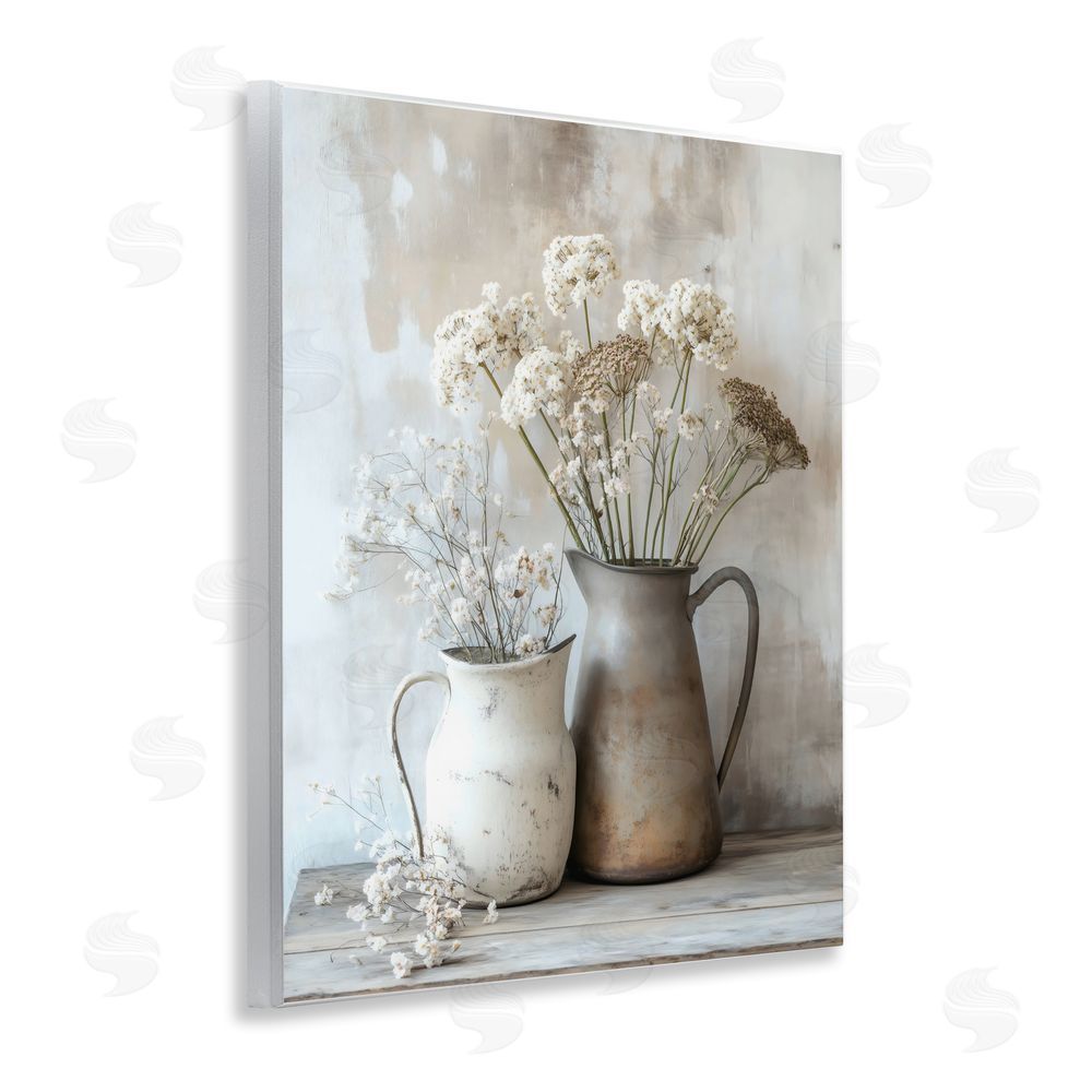 Creative Studio Rustic Flower Arrangement in Pitchers Wall Plaque Home Decor Art Print