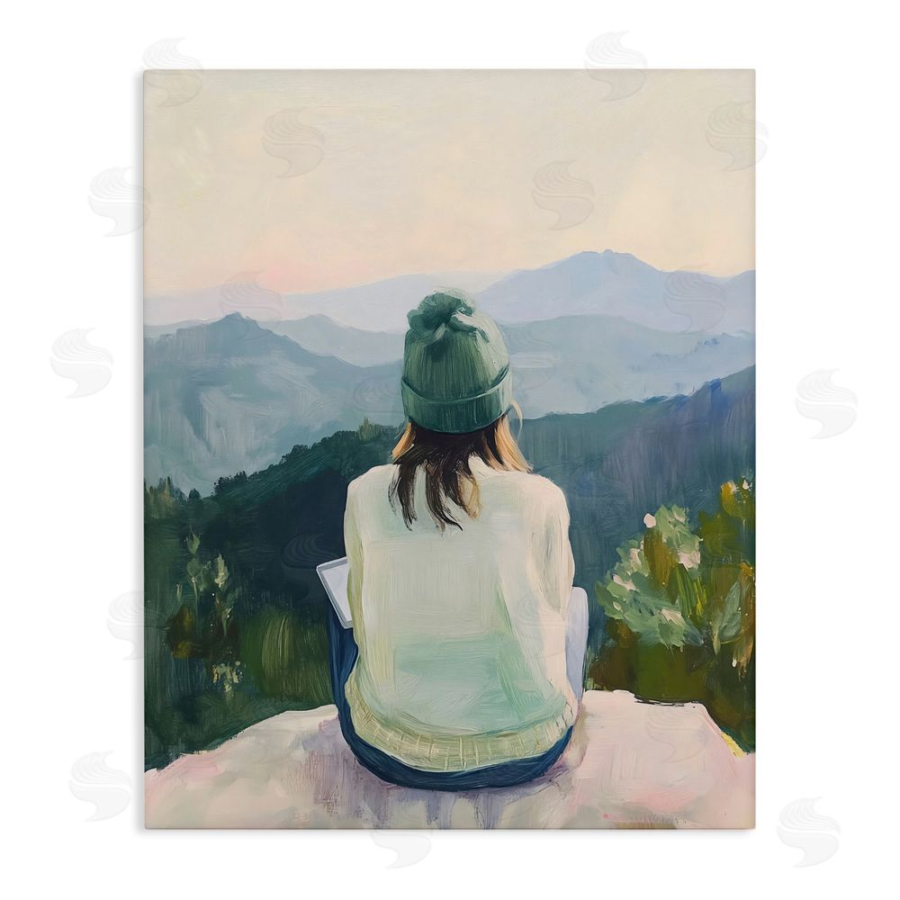 The Prints Vibe Mindful Solitude Meditation View Stretched Canvas Wall Art