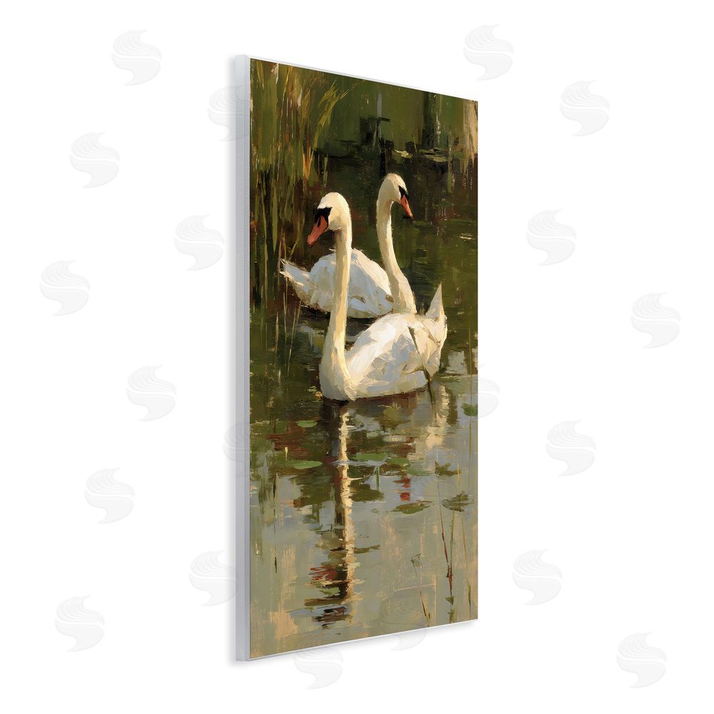 Petal Prints Design Swans For A Swim Wall Plaque Printed Art
