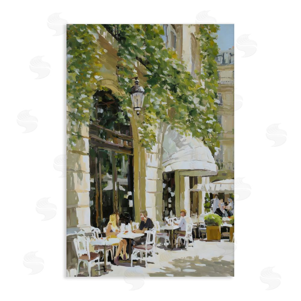 Petal Prints Design Sunny Day Cafe Terrace Stretched Canvas Wall Art Print