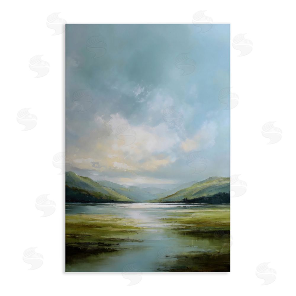 Petal Prints Design Here Comes Sun over Valley Stretched Canvas Wall Art