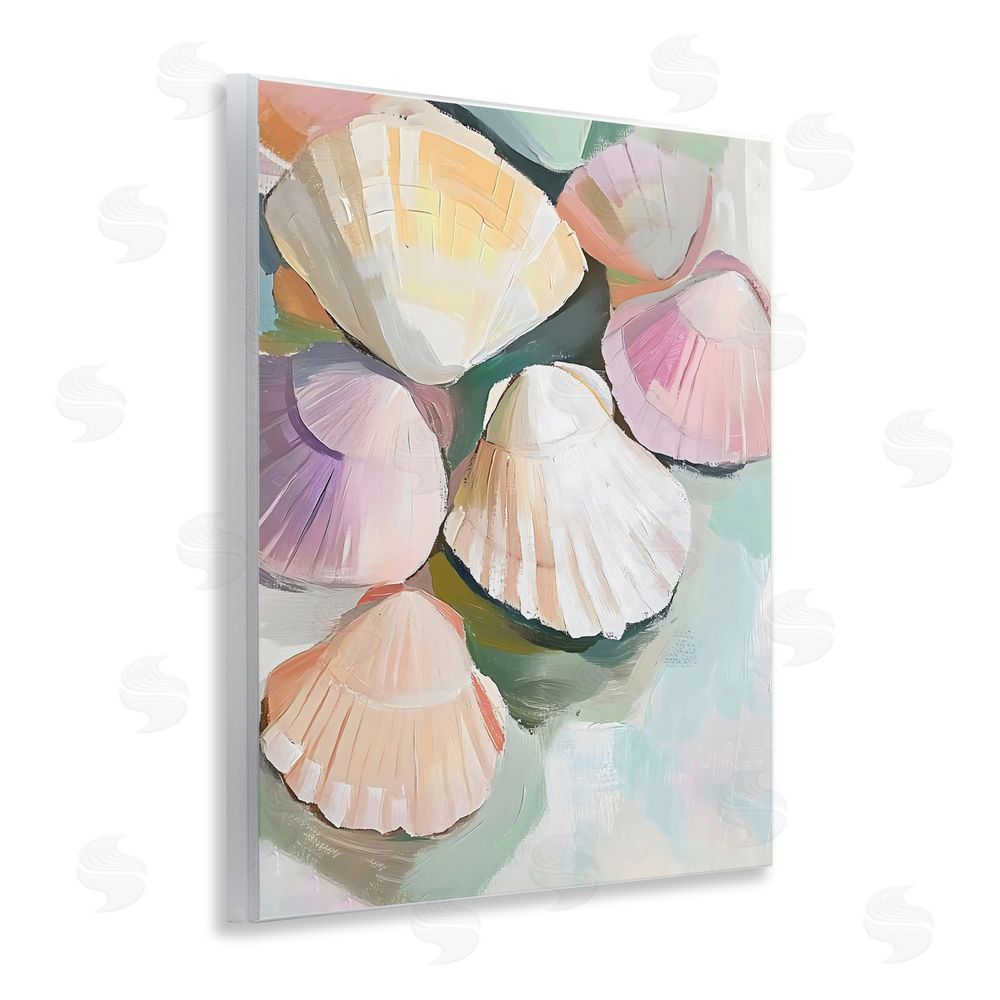 The Prints Vibe Pink Seashells Marine Collection Wall Plaque Home Decor Art Print