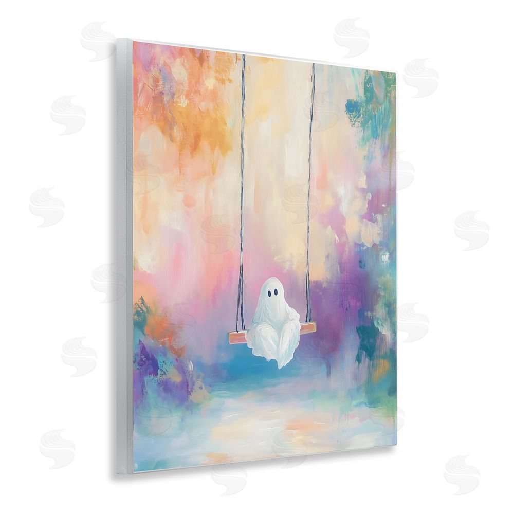 The Prints Vibe Watercolor Ghost on Swing Wall Plaque Printed Art