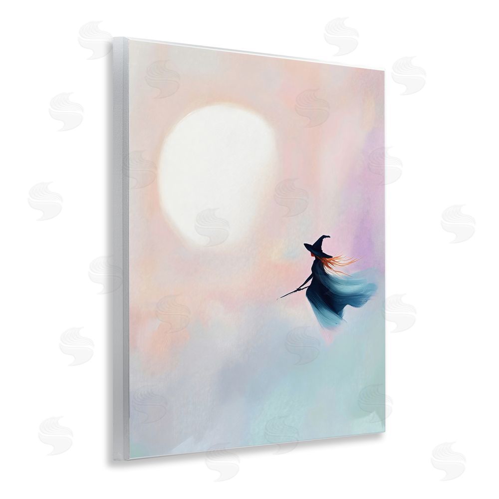 The Prints Vibe Witch Flying at Sunset Wall Plaque Printed Art