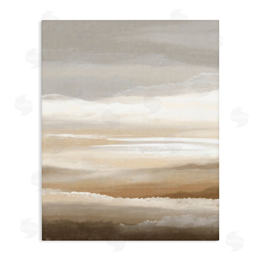Ink Drop Loft The Horizon Serene Cloud Layers Stretched Canvas Wall Art Print