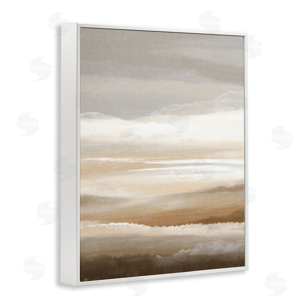 Ink Drop Loft The Horizon Serene Cloud Layers White Framed Giclee Wall Art Print