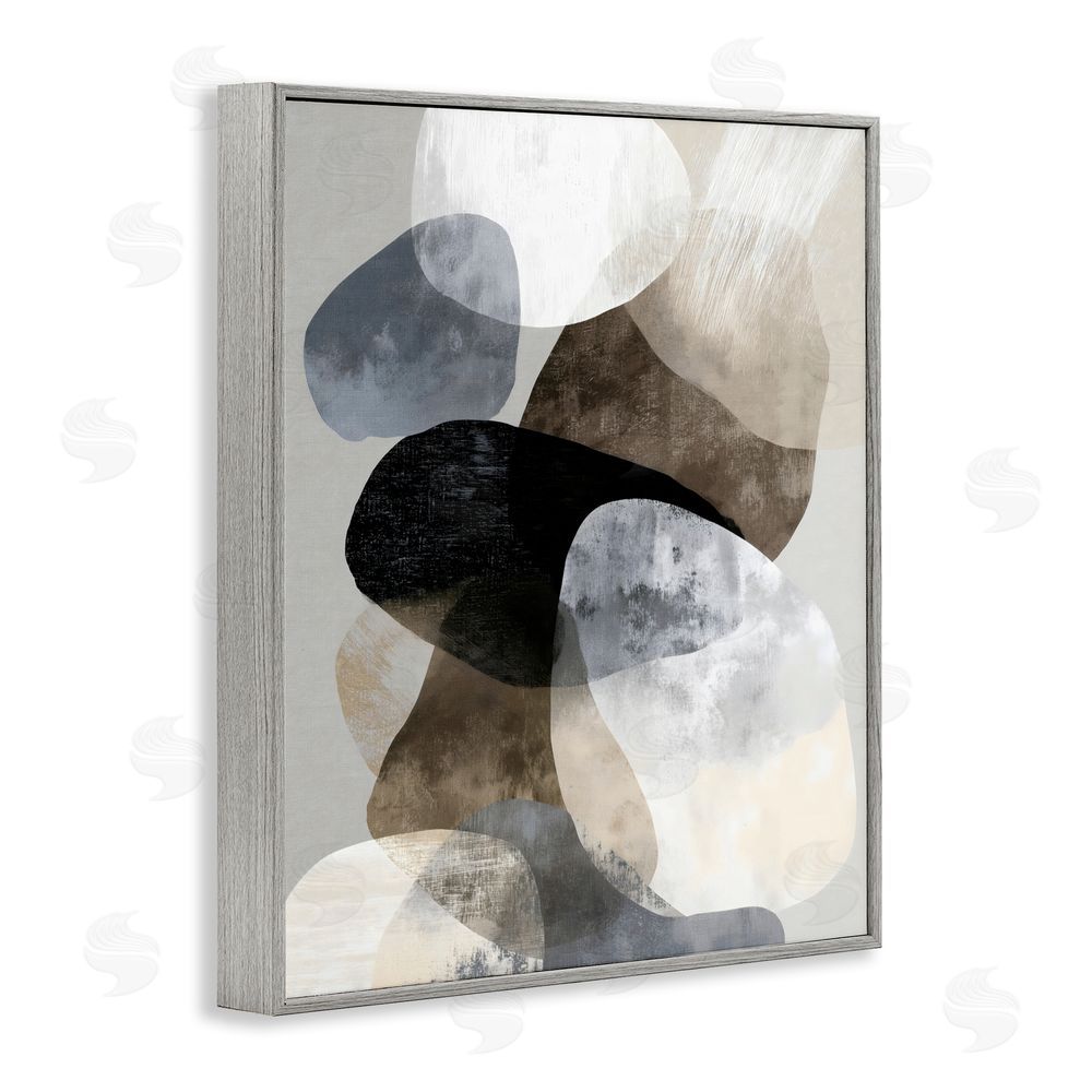 Ink Drop Loft Thoughts In Muted Layers Gray Framed Giclee Wall Art Print