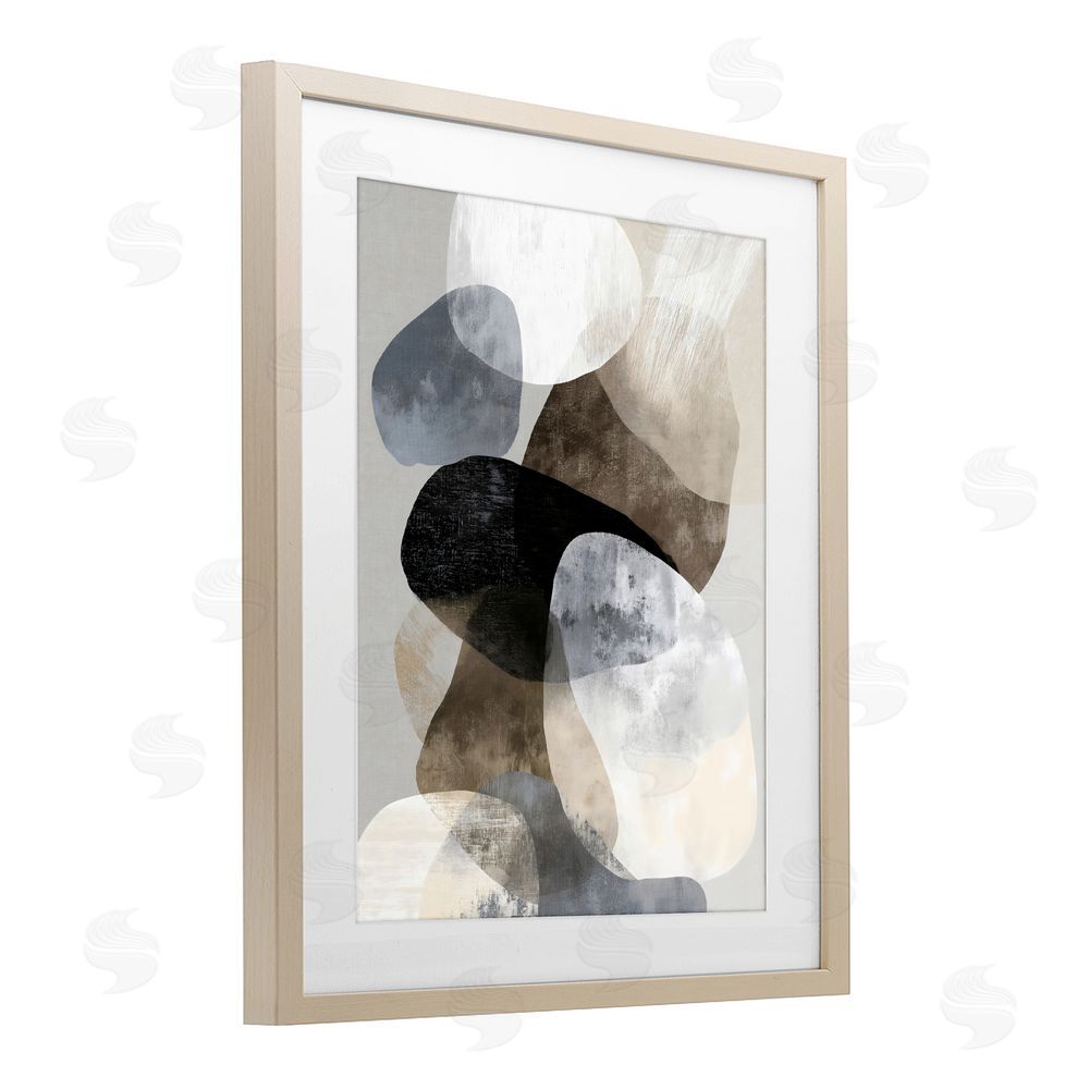 Ink Drop Loft Thoughts In Muted Layers Brown Framed Print Under Glass with White Mat Wall Art