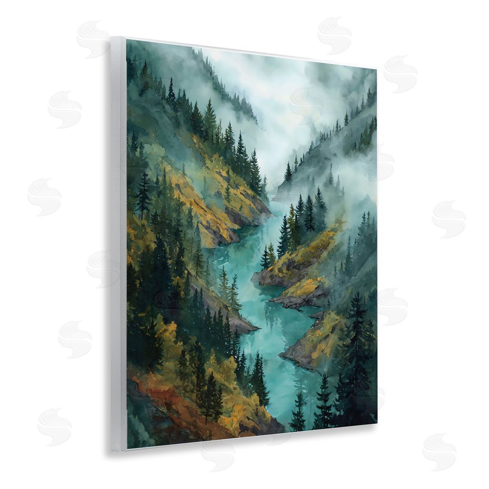 Franklyn Gregory Turquoise Mountain River Bends Wall Plaque Printed Art