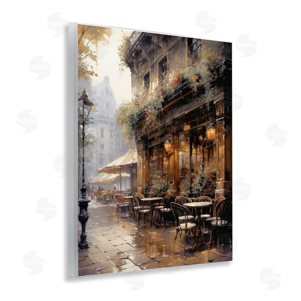 Creative Studio Paris Street Cafe in Rain Wall Plaque Home Decor Art Print