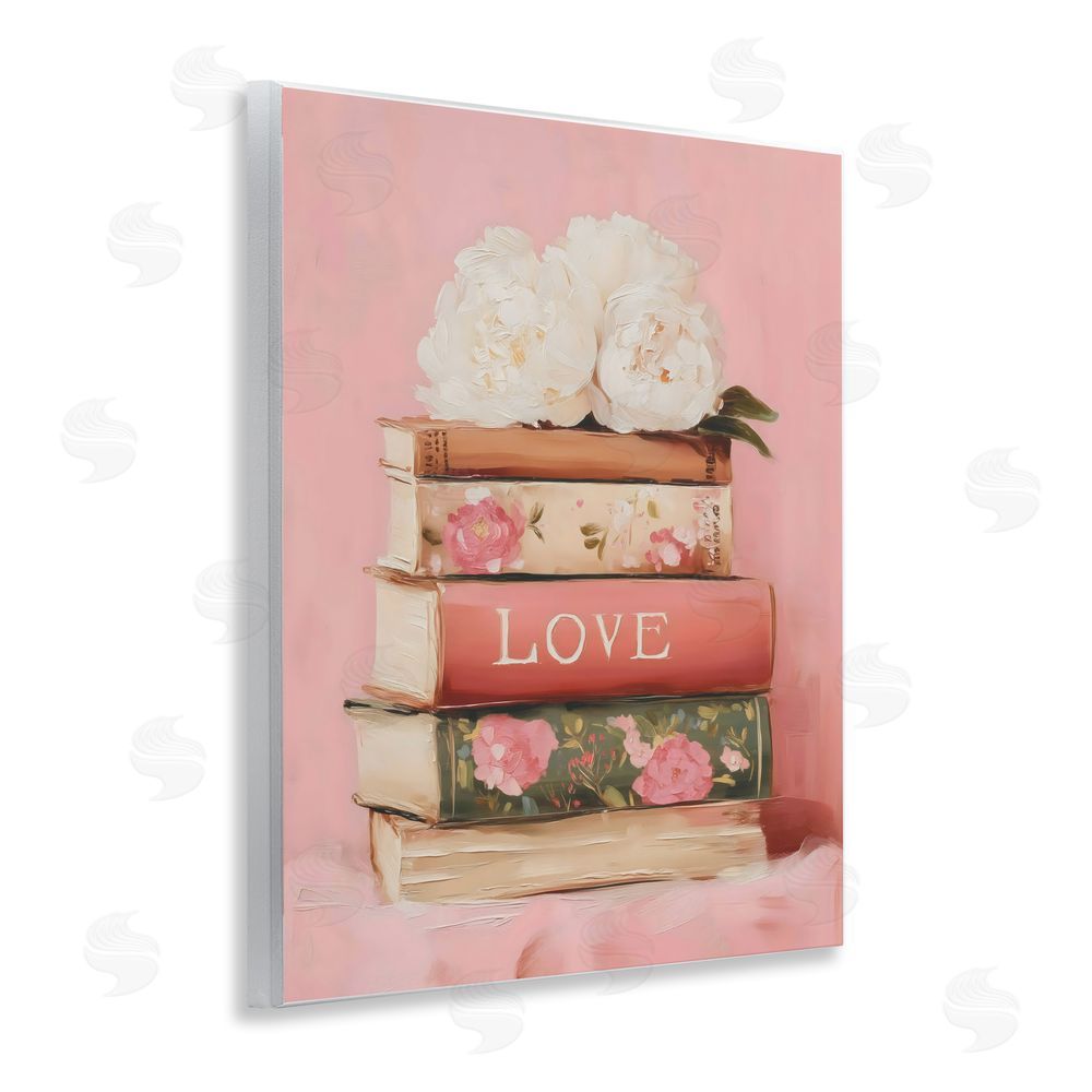 Arlington Prints Book Love with Peonies Wall Plaque Art Print with White Foil Wrap