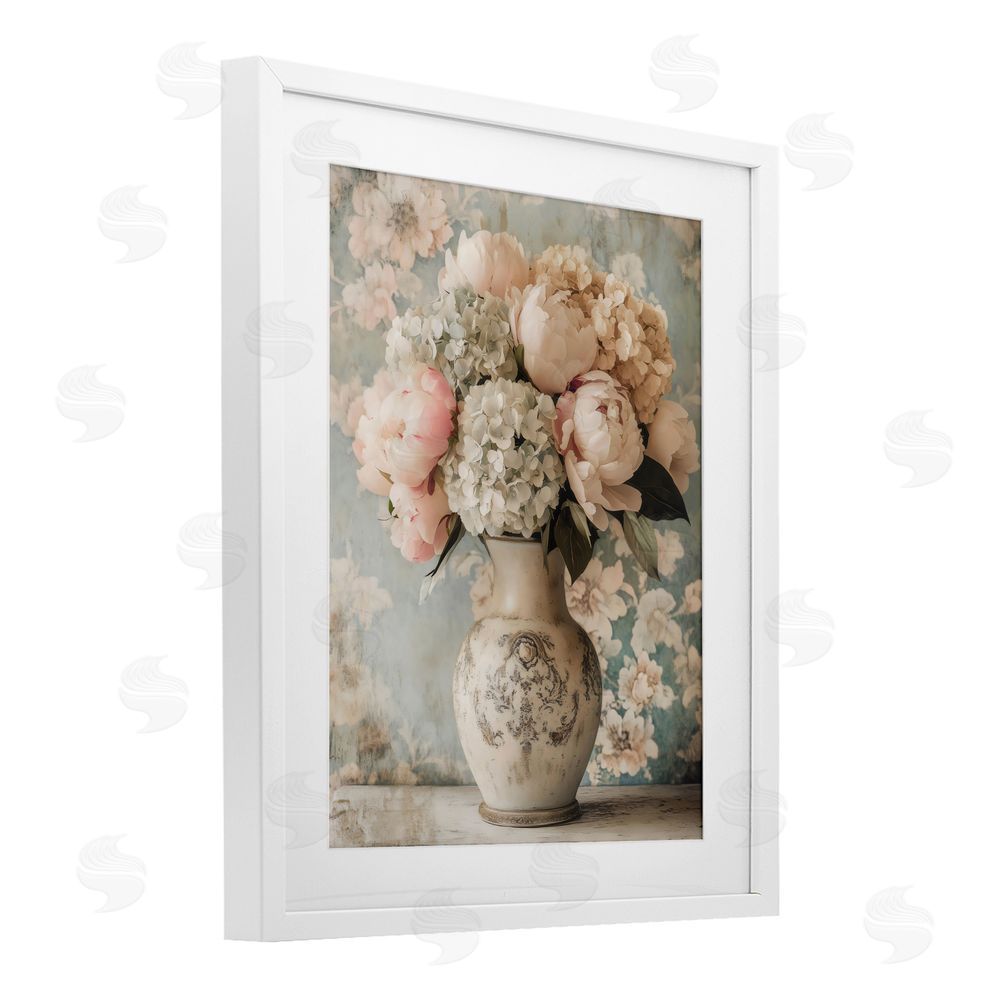Creative Studio Delightful Arrangement of Flowers White Framed Print Under Glass Wall Art