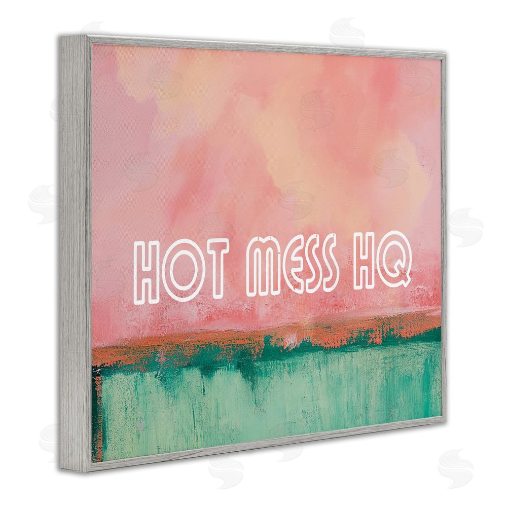 Gina Kelly Hot Mess Headquarters Gray Framed Giclee Wall Art
