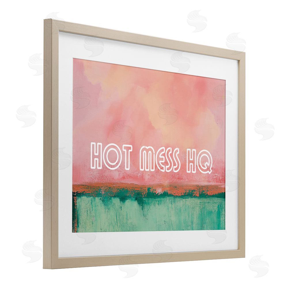 Gina Kelly Hot Mess Headquarters Brown Framed Print Under Glass Wall Art