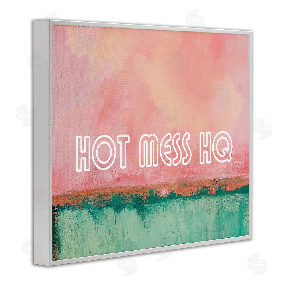 Gina Kelly Hot Mess Headquarters White Framed Giclee Wall Art