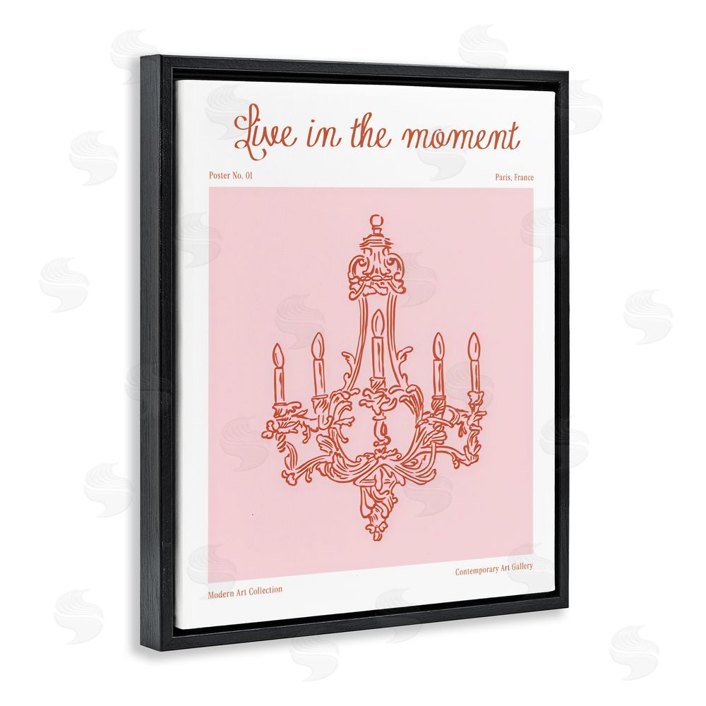 The Prints Vibe Live In The Moment Chandelier Black Floating Framed Canvas Wall Art