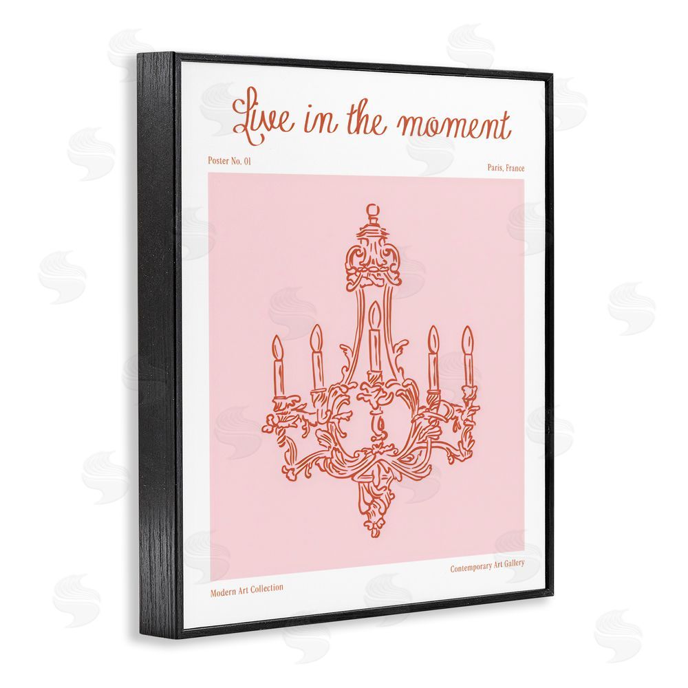 The Prints Vibe Live In The Moment Chandelier Black Framed Giclee Wall Art