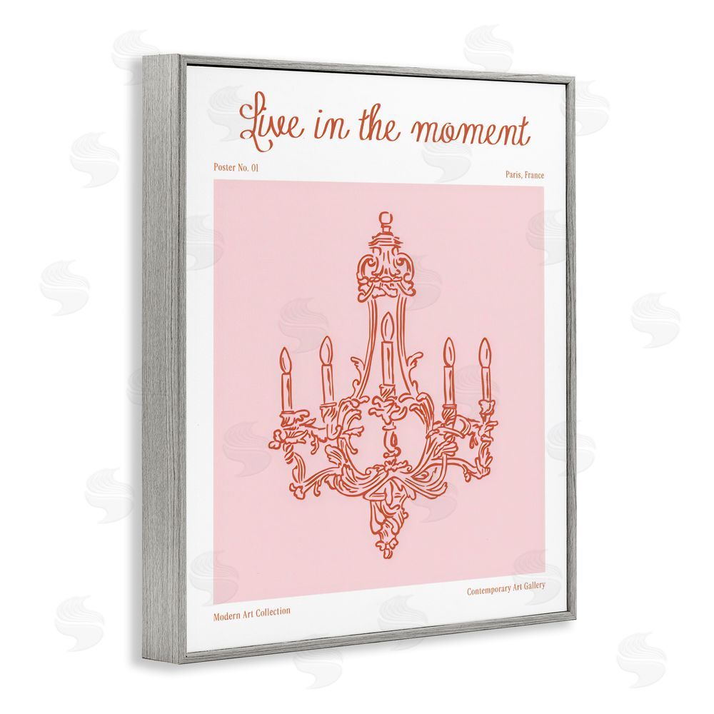 The Prints Vibe Live In The Moment Chandelier Gray Framed Giclee Wall Art