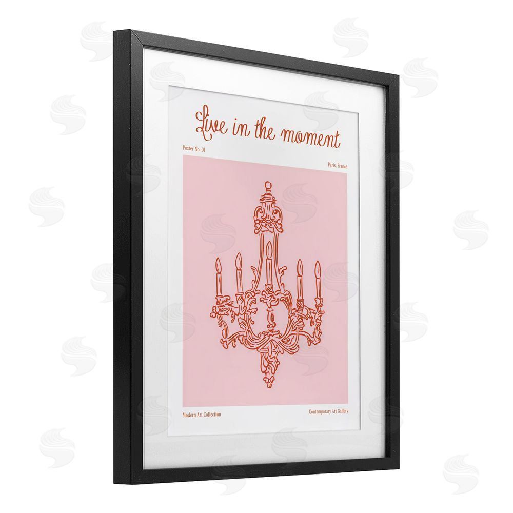 The Prints Vibe Live In The Moment Chandelier Black Framed Print Under Glass Wall Art